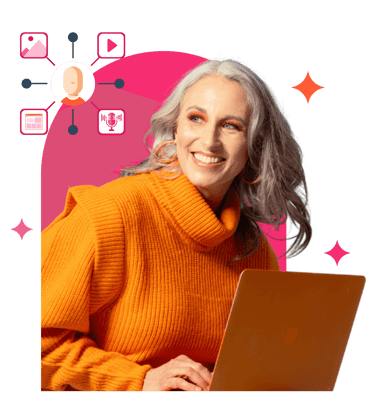 Femme créant du contenu marketing