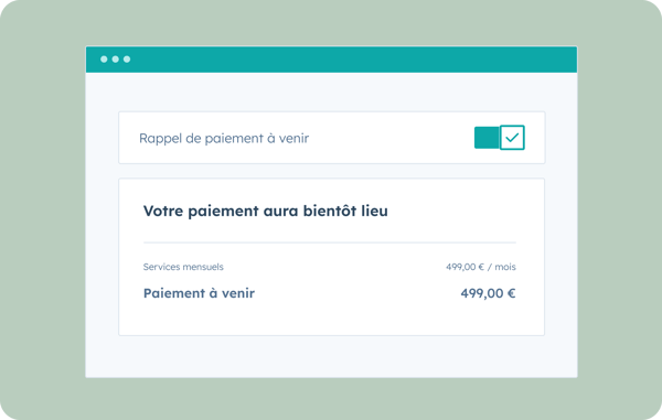 Envoi automatique d'un rappel de paiement