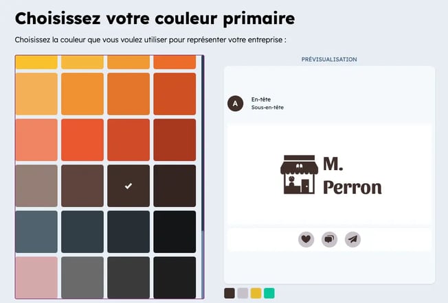 Choix de la palette de couleurs pour entreprise artisanale
