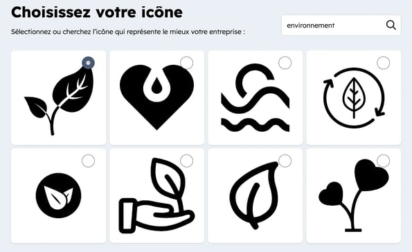 Choix d'une icône pour une association