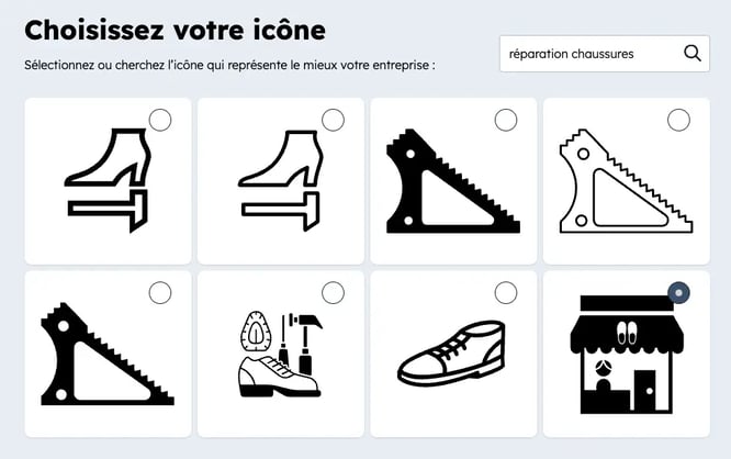 Exemples d'icônes artisan