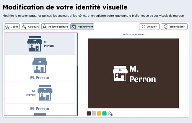 Personnalisation de l'identité visuelle