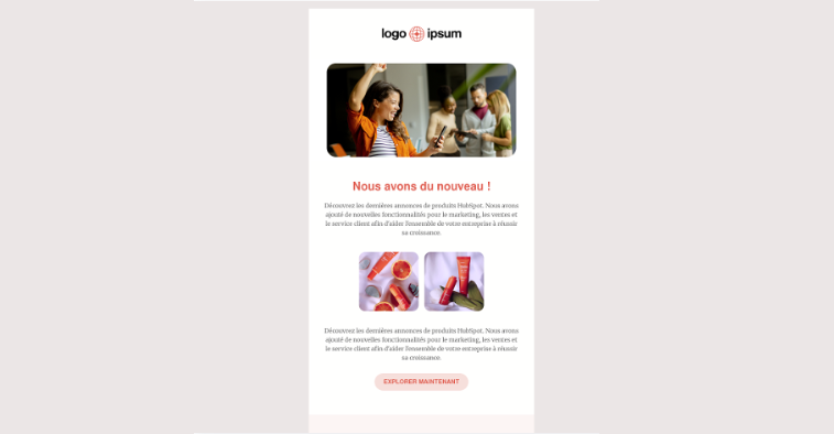 Modèle de newsletter d'annonce de nouveautés
