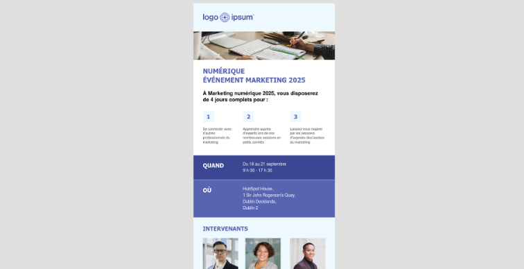 Modèle de newsletter d'invitation à un événement