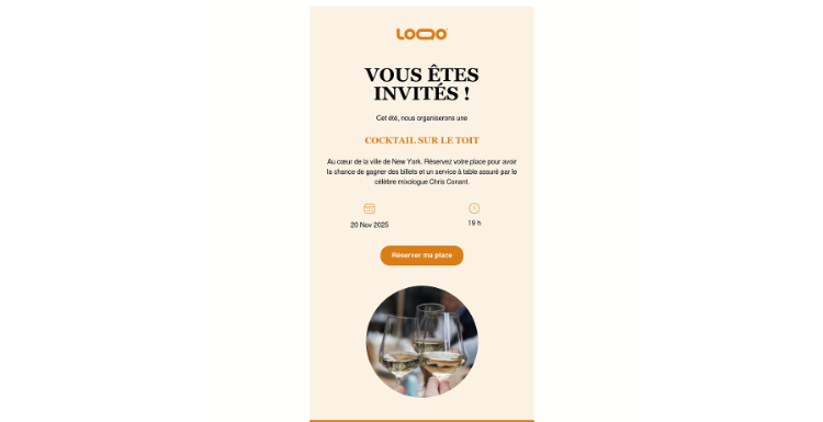 Modèle de newsletter d'invitation à un événement