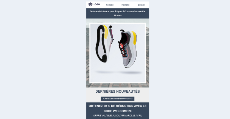 Modèle de newsletter pour un lancement de produit B2C