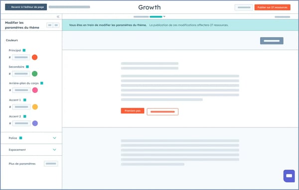 Personnalisation sur l'outil de création de sites web IA