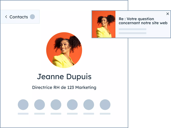 Notification d'un contact