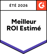 Badge G2 meilleur outil générant un ROI