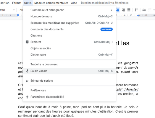 astuce google doc pour créer du contenu