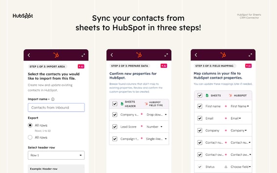 HubSpot pour Google Sheets