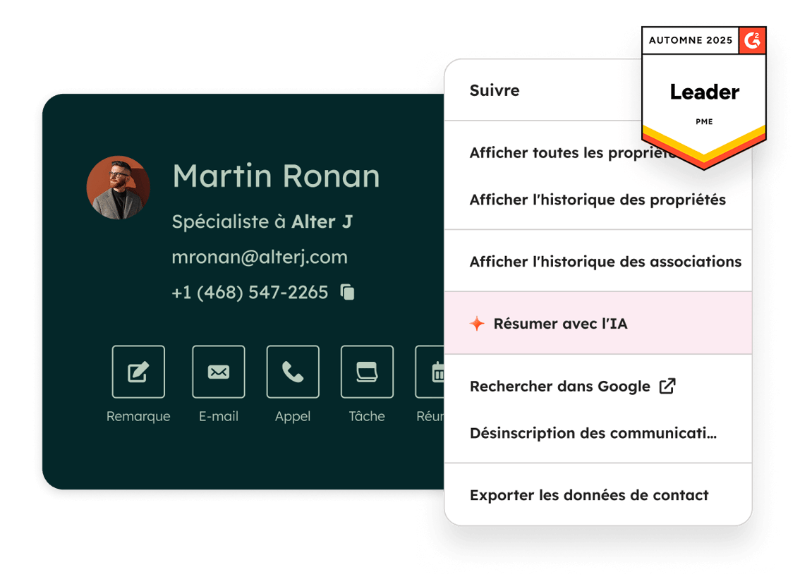 Logiciel HubSpot CRM avec gestion des contacts