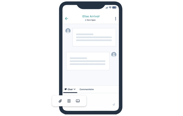 Conversation d'équipe sur mobile