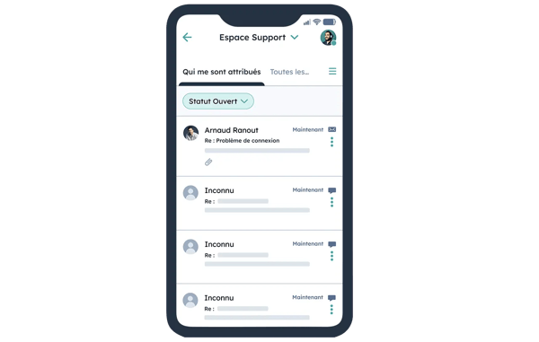 Espace de support sur smartphone
