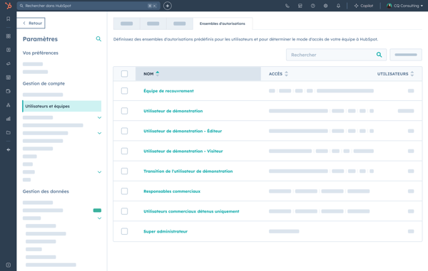 Gestion des utilisateurs et des permissions
