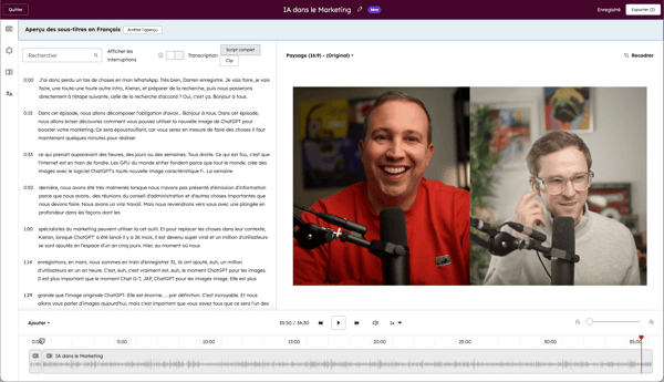 Montage vidéo avec ajustement des sous-titres