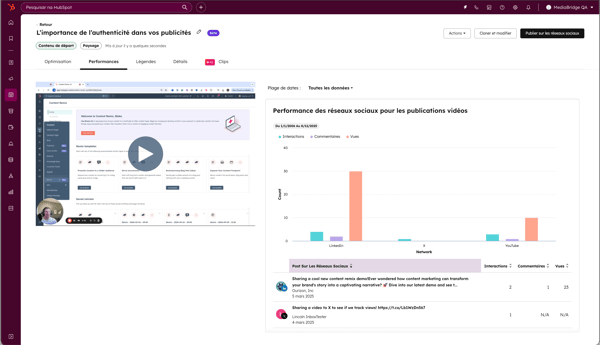 Analytics vidéo pour suivre les vues, l'engagement, les clics et les leads