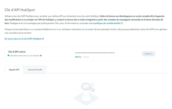 intégration de la sandbox HubSpot