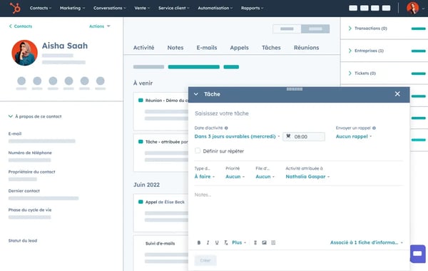 Synchroniser le calendrier avec les tâches