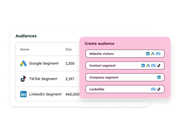 Création d'audiences
