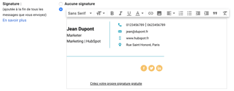 Modèle de signature gratuite dans Gmail