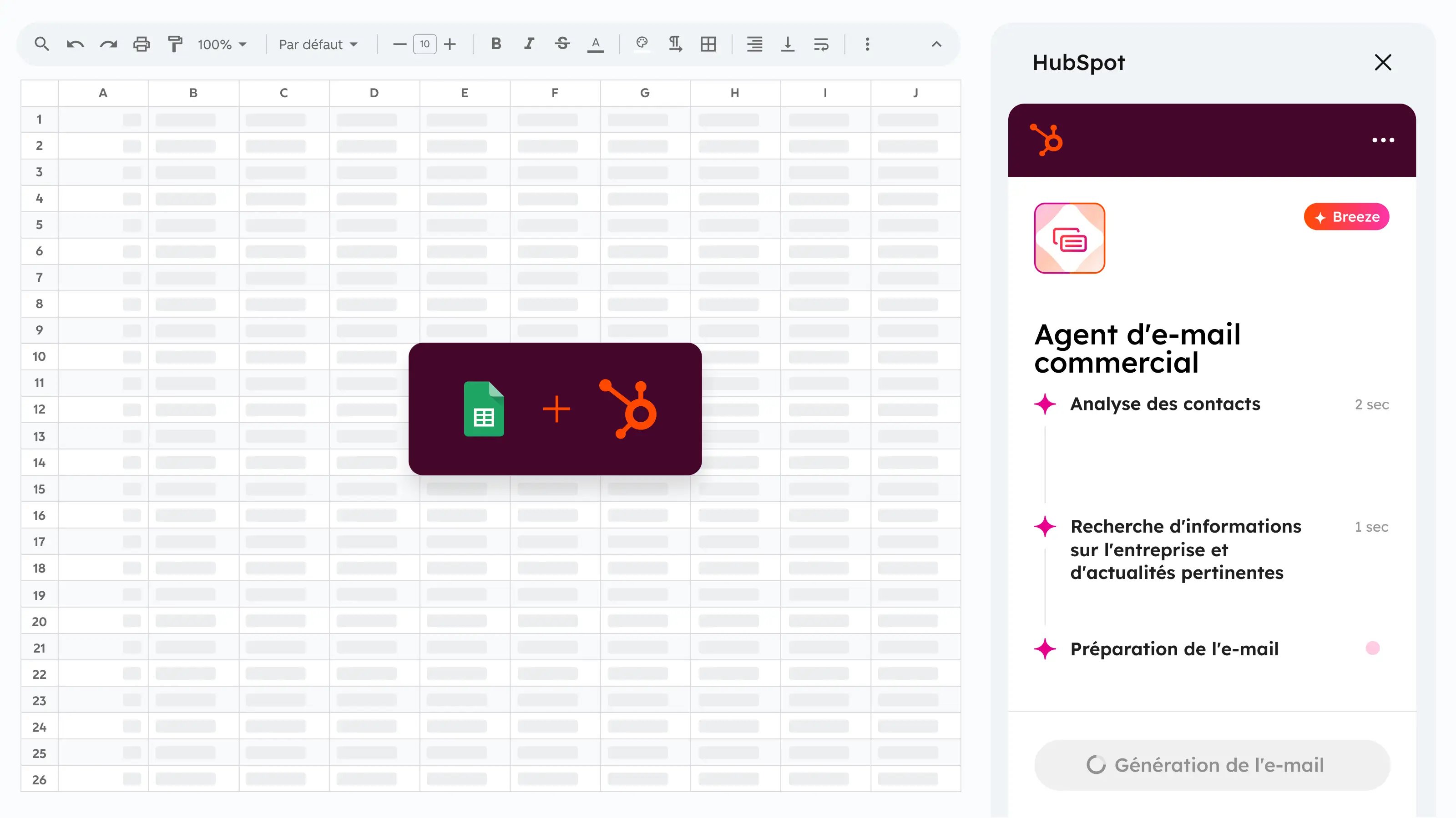 HubSpot pour Google Sheets