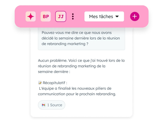 interface de chat avec Breeze Assistant