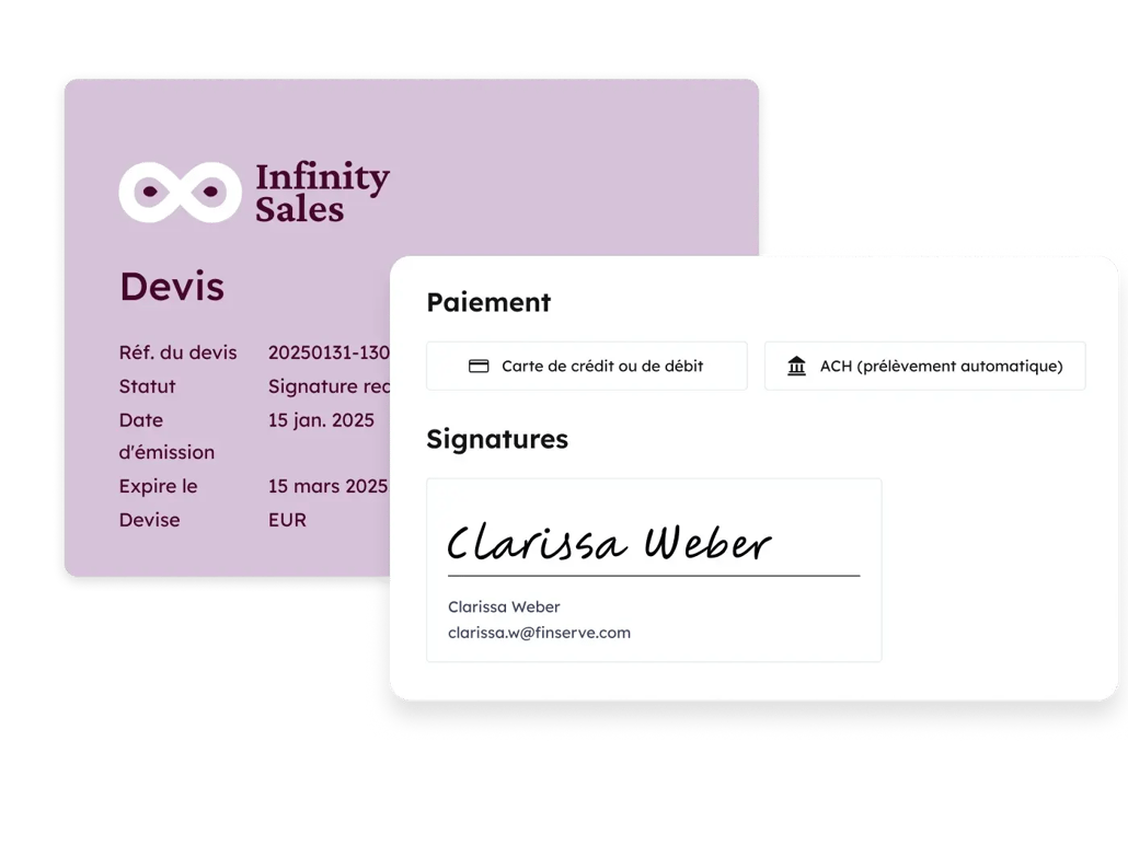 Création d'un devis avec signature et paiement