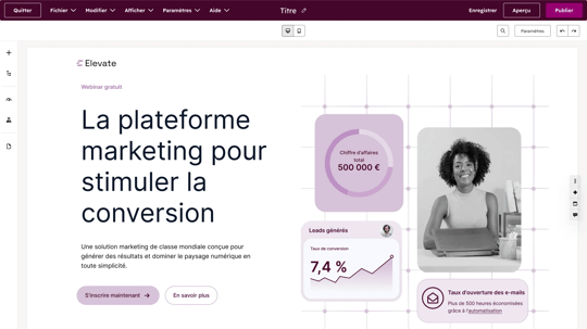 Création d'une landing page gratuite dans HubSpot avec modèle et blocs de contenu