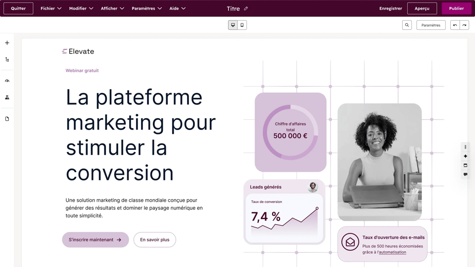 Outil de création de landing pages