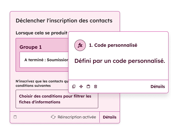 Ajout d'un code personnalisé dans un workflow