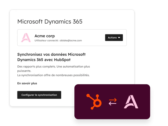 Exemple de synchronisation des données Microsof Dynamics 365