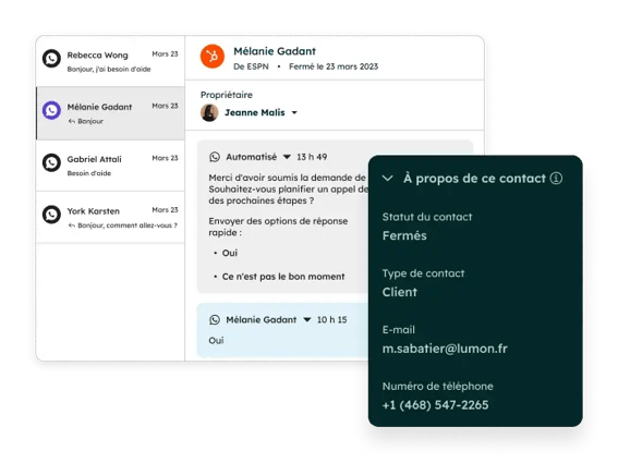 Automatisation des messages WhatsApp