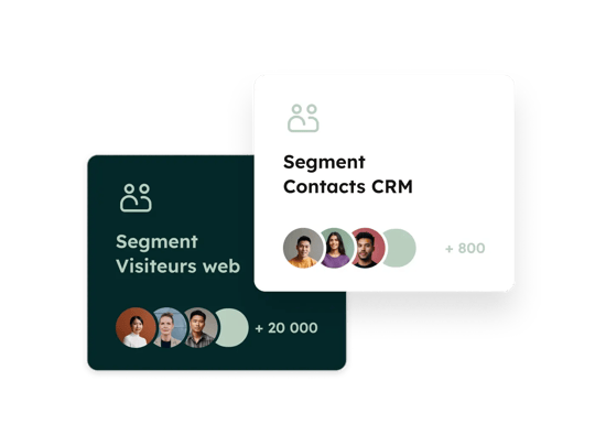 Vue des segments de listes dans le CRM