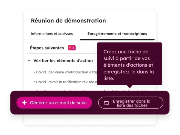 Image de produit simplifié montrant la création d'une tâche