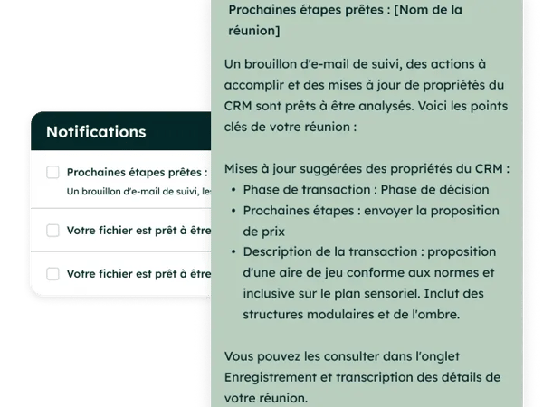Révision des notifications