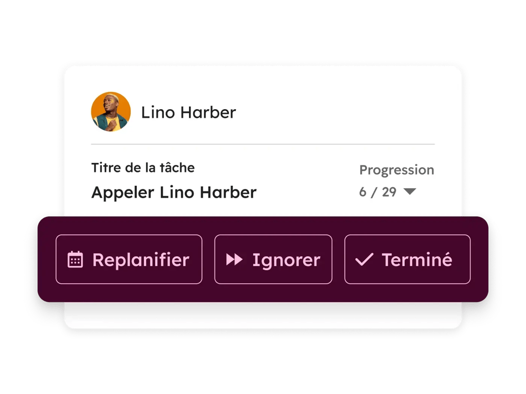 Suivi d'un appel prospect dans le CRM de HubSpot