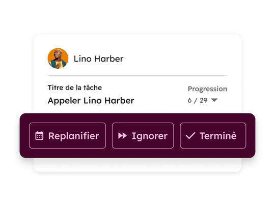 Suivi d'un appel prospect dans le CRM de HubSpot