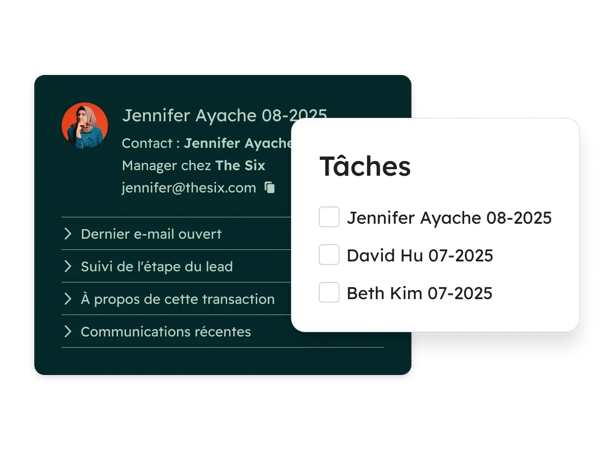 Suivi des tâches et activités commerciales à effectuer