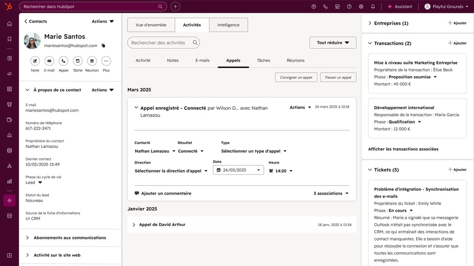 Logiciel de support client de HubSpot