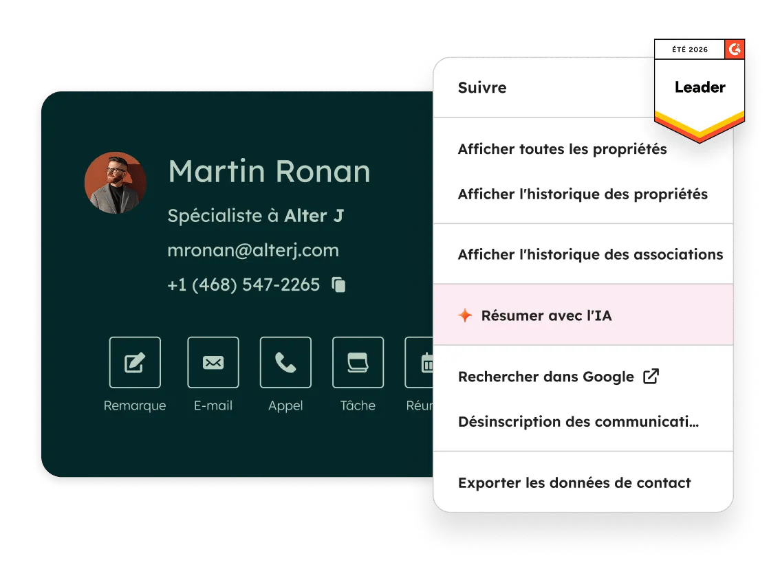 Logiciel HubSpot CRM avec gestion des contacts