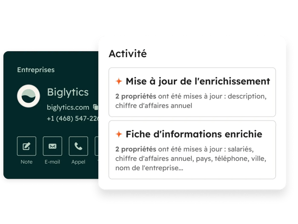 Image de produit simplifié montrant l'enrichissement des fiches d'informations d'une entreprise