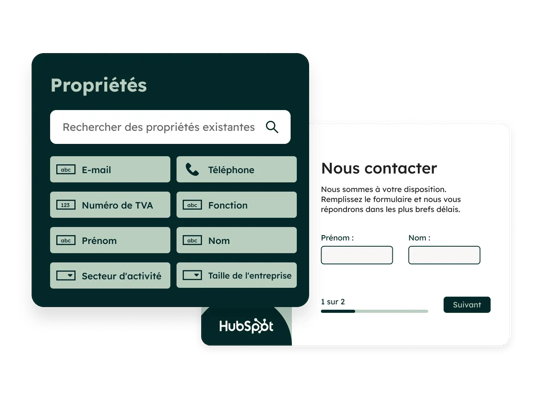 créateur de formulaire en ligne de HubSpot avec interface drag and drop