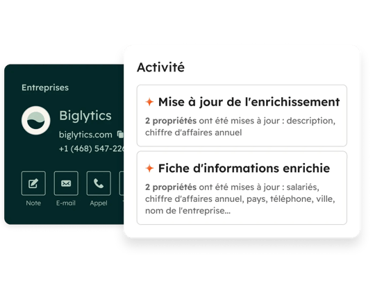 Enrichissement des données dans le CRM