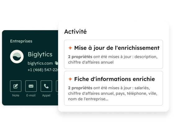 Enrichissement des fiches clients des entreprises