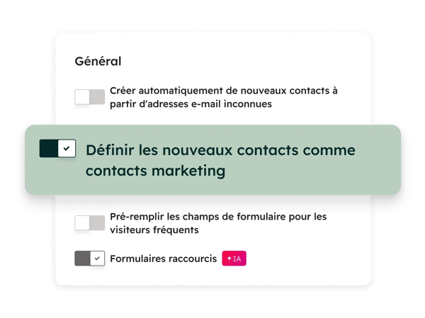 Fonctionnalité de capture de leads