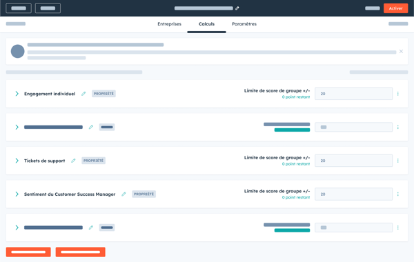 Générateur de score d'activité client