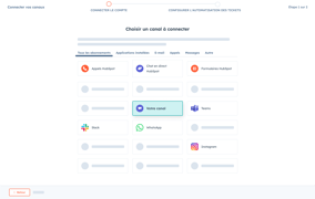 Connexion à un canal tel que Slack, WhatsApp ou canal personnalisé