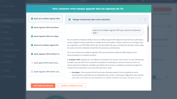 prompts en chargement HubSpot AEO