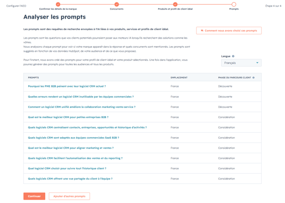 étape analyse de prompts